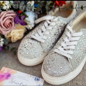 Betsey Johnson  Crystal-Embellished Women's Sneakers